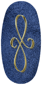 DASOV 601 GD SH BL Gold Scroll Shimmer Blue Background